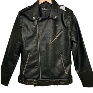 NWT Fahsyee Vegan Leather Jacket, P:20”, L:25”